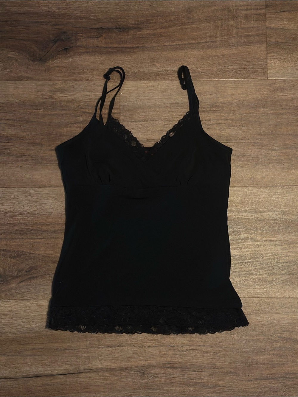 SO Black Lace Trim Camisole Top